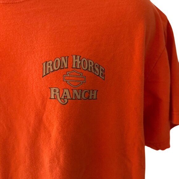 Harley-Davidson Orange Doc's Iron Horse Ranch Kirkwood St. Louis T-Shirt XL - Picture 4 of 8